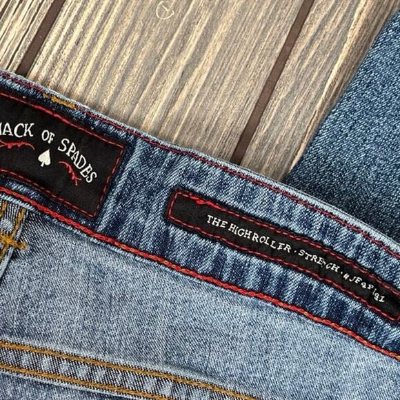 Jack Of Spades Men High Roller Stretch Jeans 33x30 Loose Straight On Trend - Picture 4 of 11